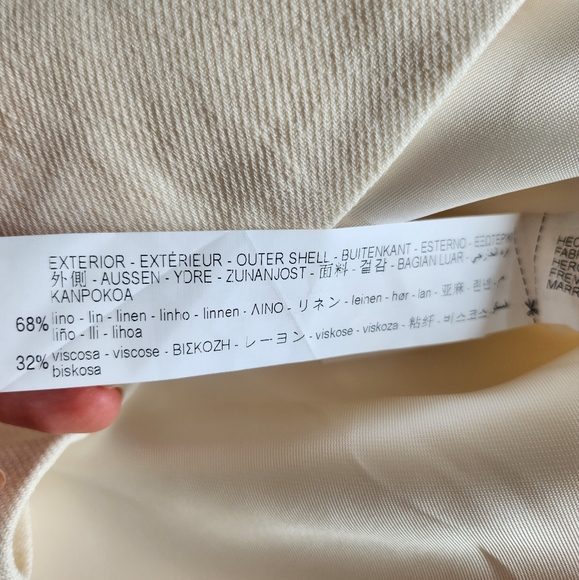 Zara NWT XS-S oversized linen blend vest, off white - Picture 8 of 12